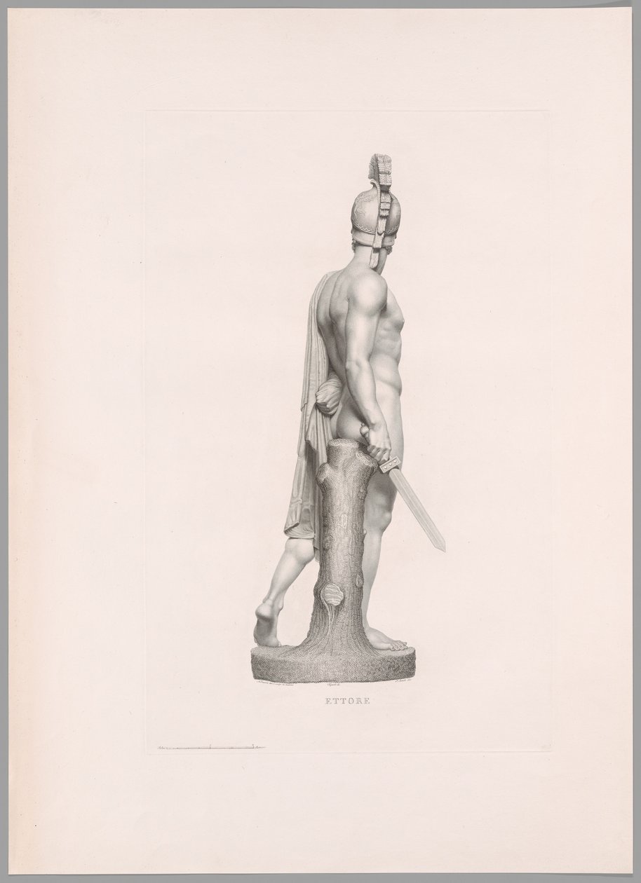 Ettore, zijaanzicht, uit Oeuvre de Canova door Antonio Canova
