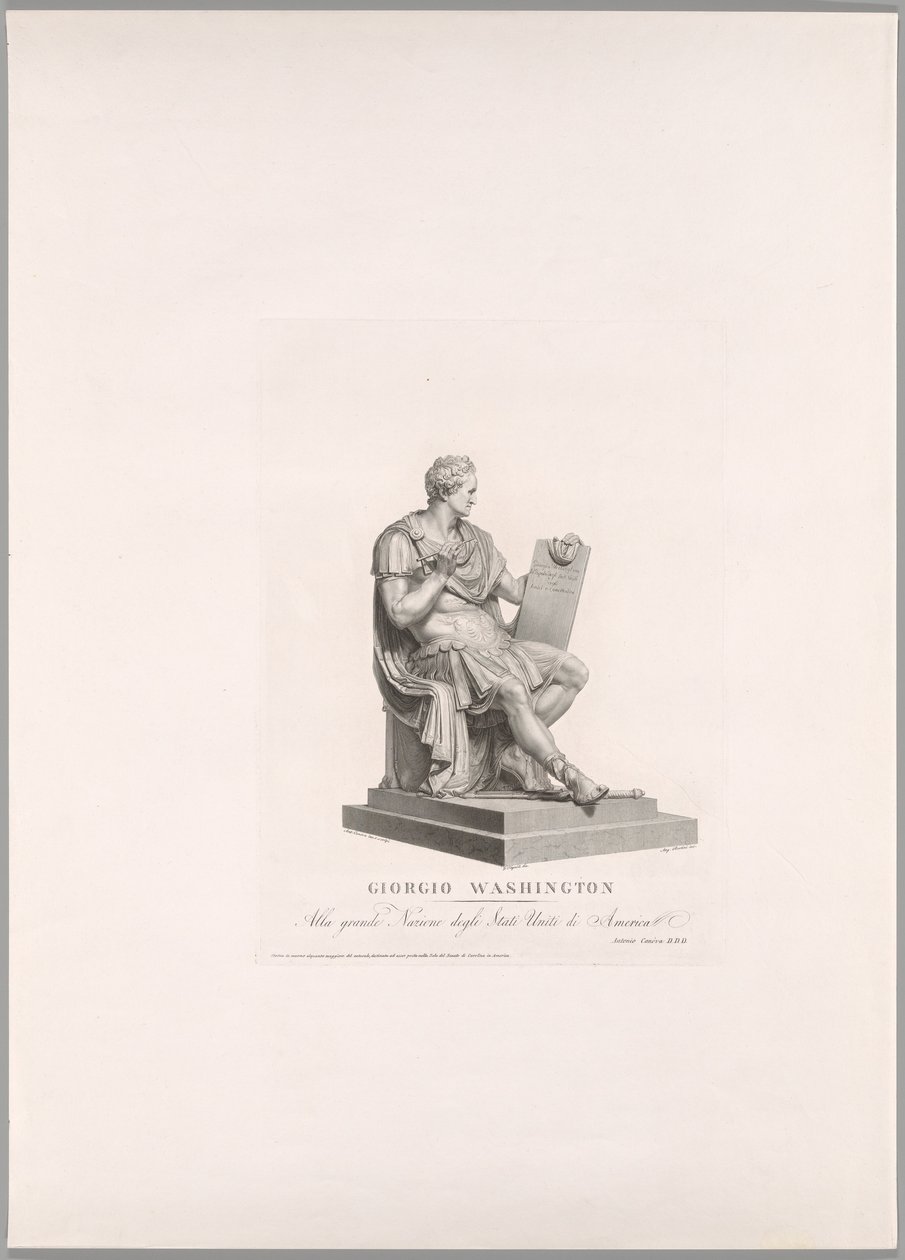 George Washington, vooraanzicht, uit Oeuvre de Canova door Antonio Canova