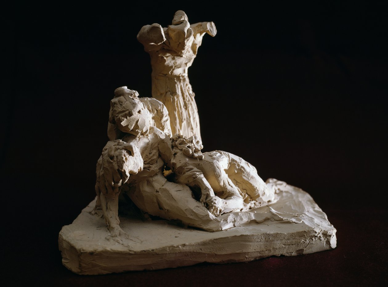 Rouw om Christus, terracotta schets door Antonio Canova (1757-1822), Possagno, Veneto, Italië door Antonio Canova