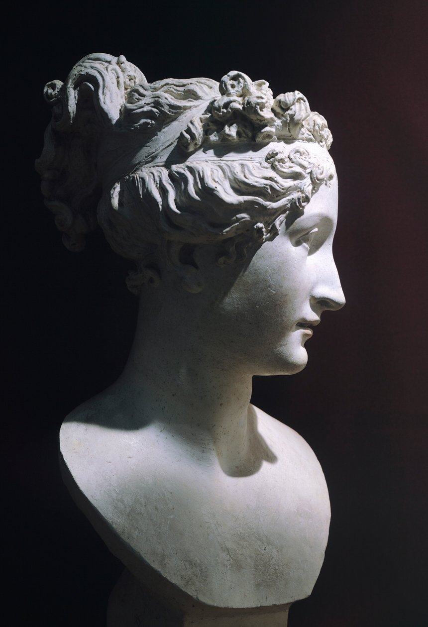 Paolina Borghese als Venus Victrix, door Antonio Canova (1757-1822), wit marmer door Antonio Canova