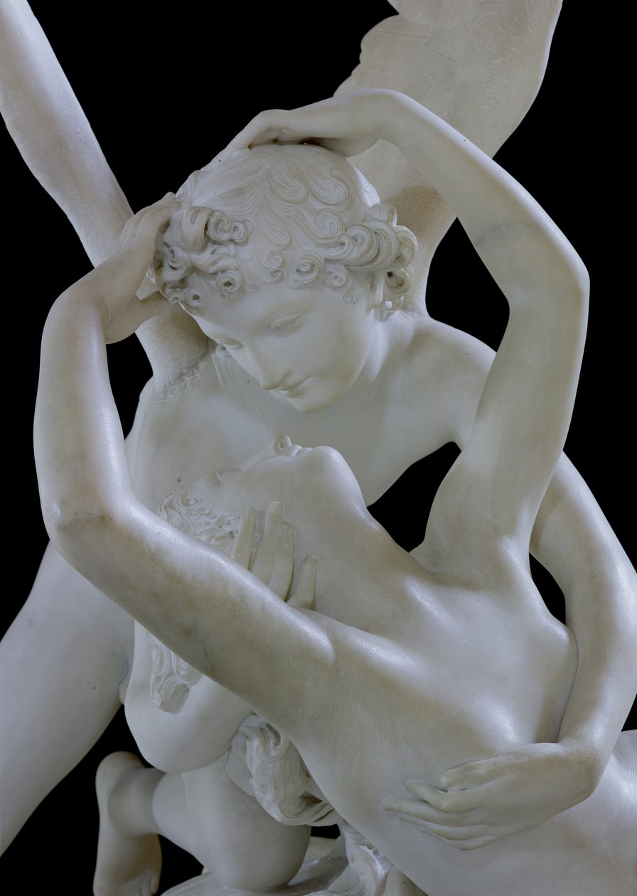 Psyche Ontwaakt door de Kus van Cupido (detail) door Antonio Canova