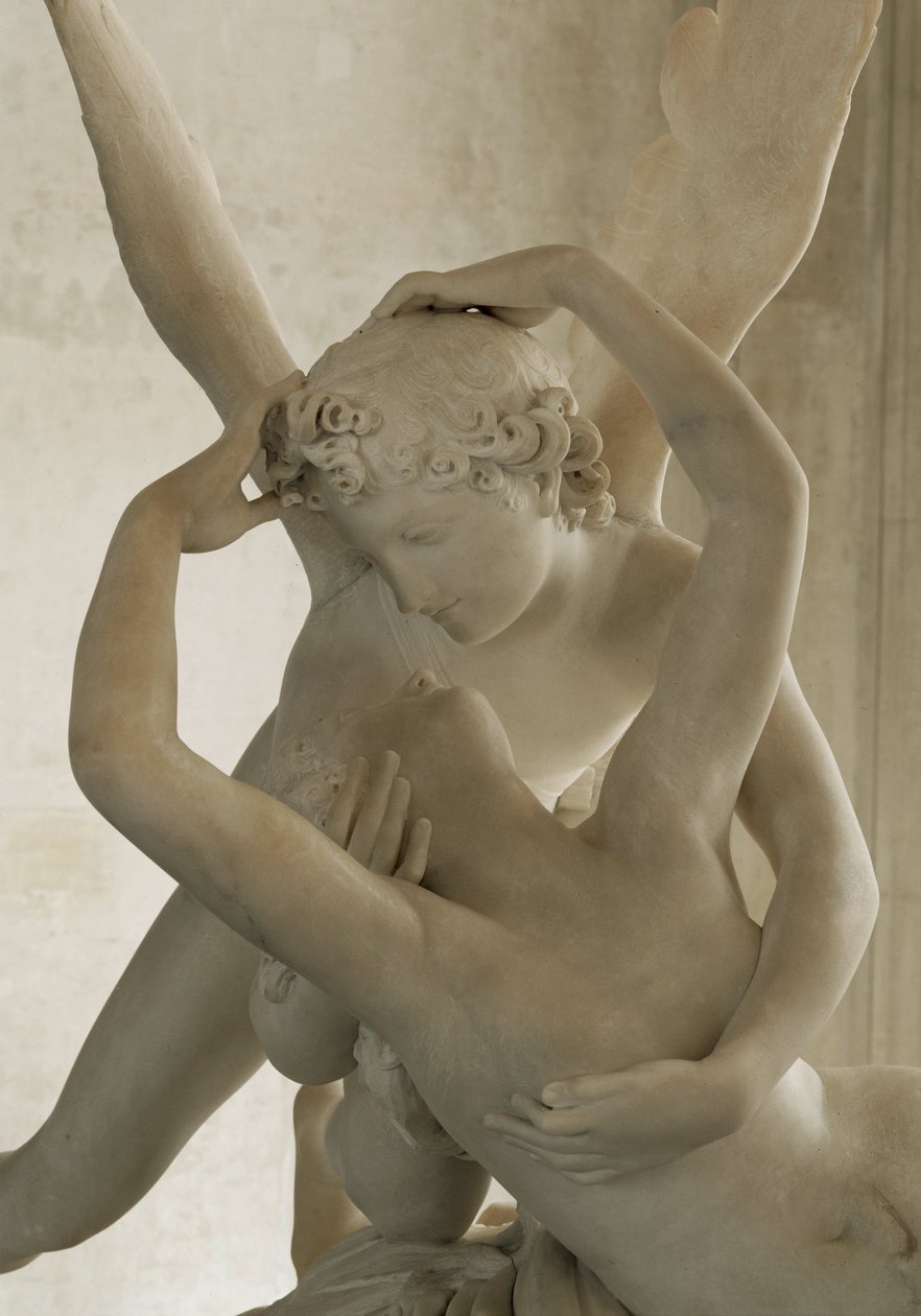 Psyche weer tot leven gewekt door de kus van Amor ... door Antonio Canova