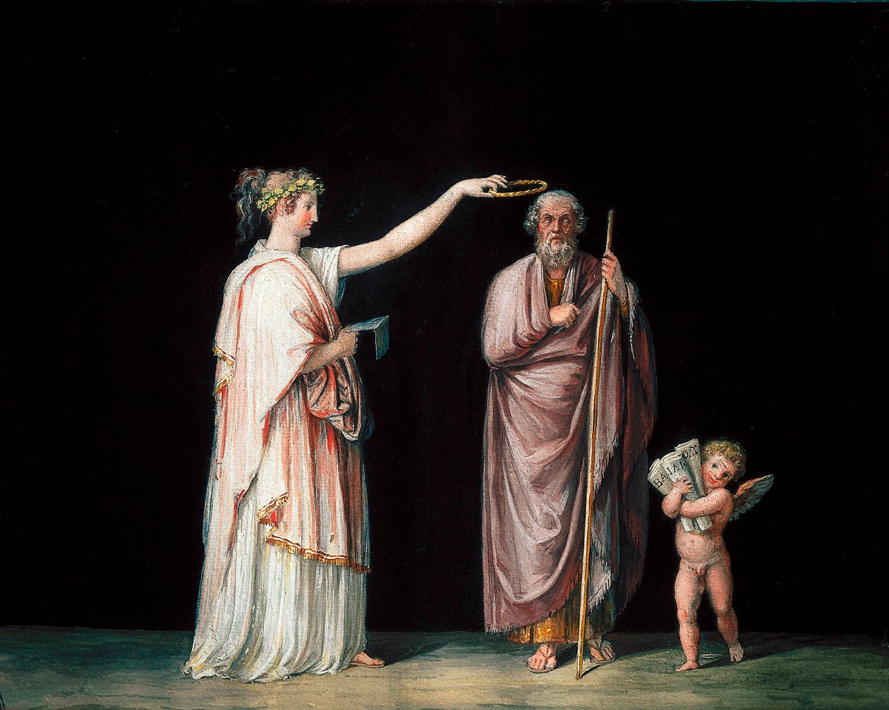 De muze Calliope en Homerus. Tempera door Antonio Canova (1757-1822), circa 1798. door Antonio Canova