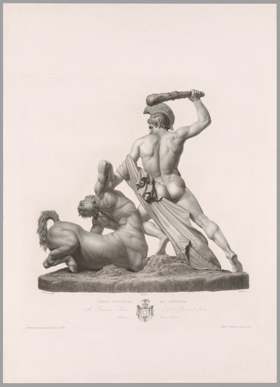 Theseus en Centaur, achteraanzicht, uit Oeuvre de Canova door Antonio Canova