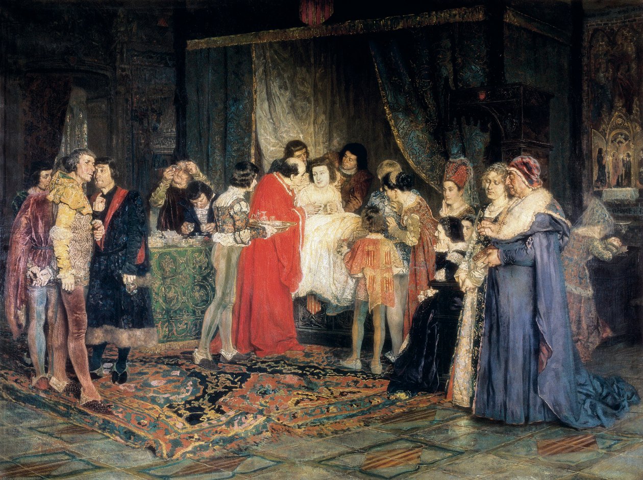 Dood van Ferdinand I door Antonio Casanova y Estorach
