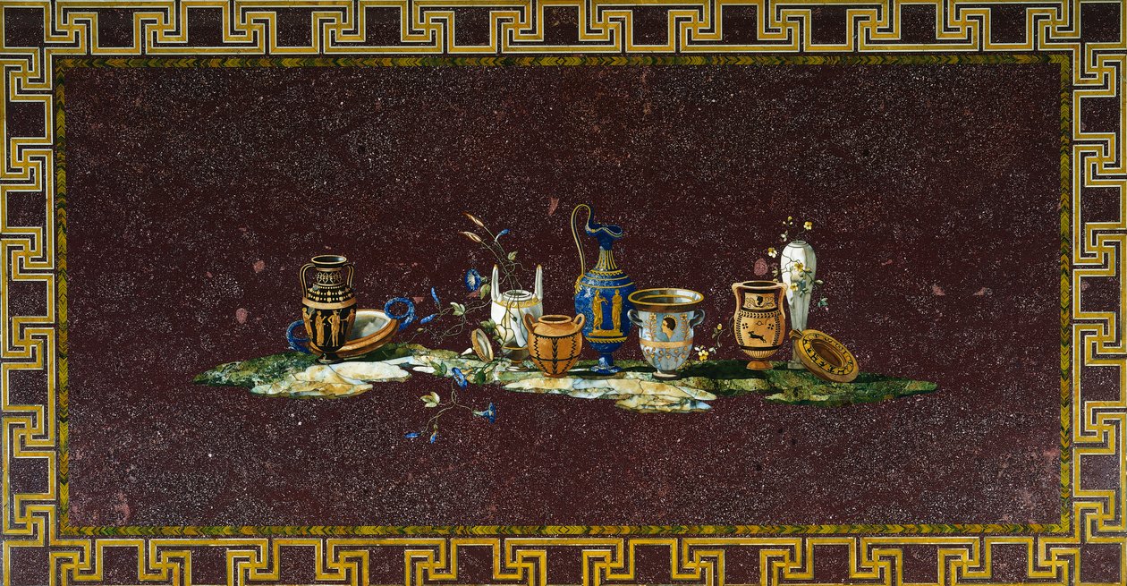 Tafel ingelegd met halfedelstenen door Antonio Cioci or Ciocchi