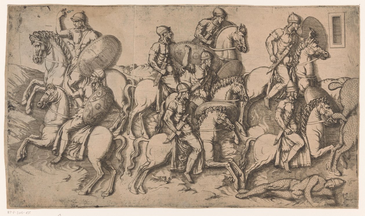 Scène uit de Dacische Oorlogen door Antonio Fantuzzi (circle of)