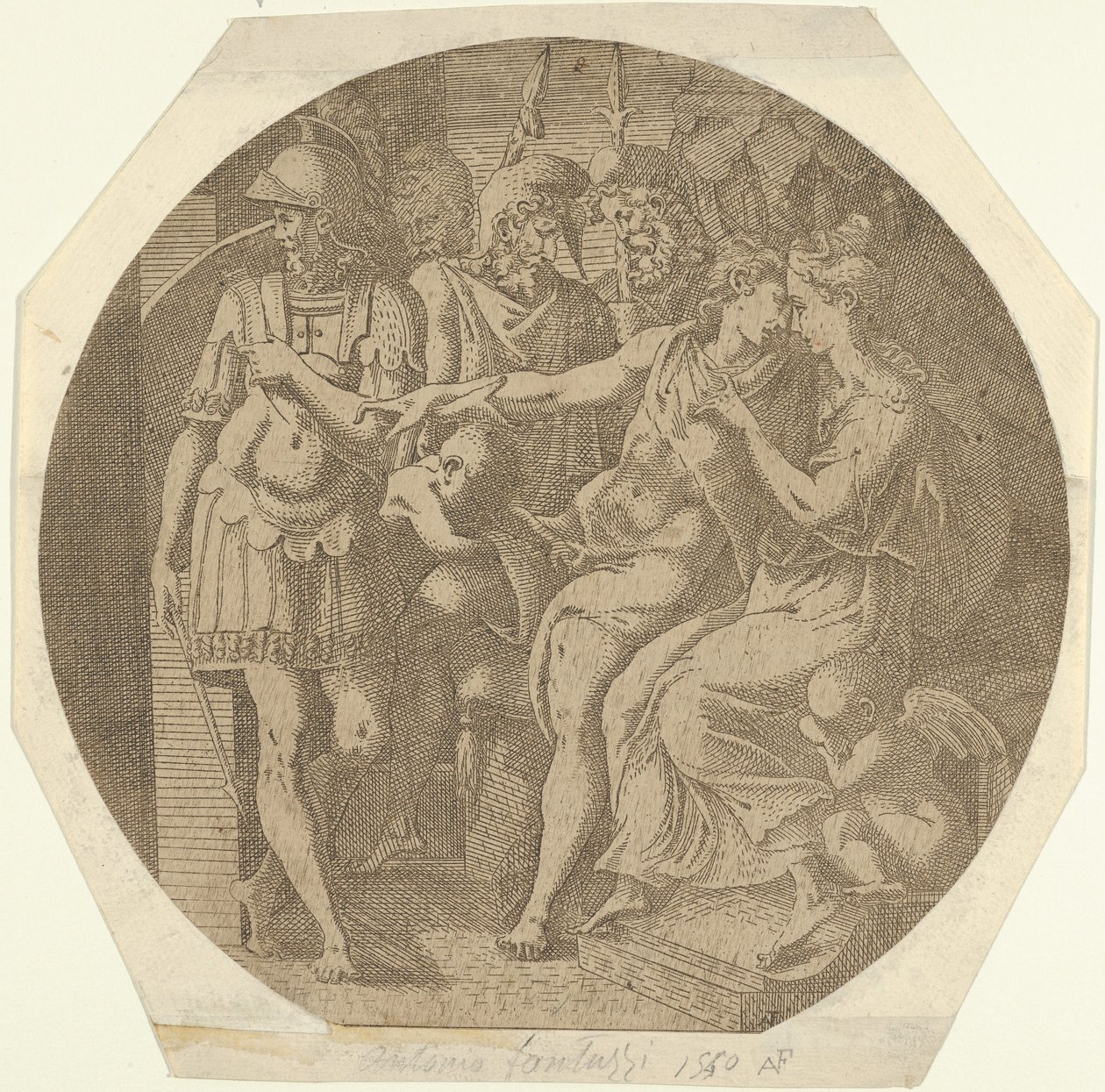 Een Man die Afscheid Neemt van een Vrouw, 1540-45 door Antonio Fantuzzi