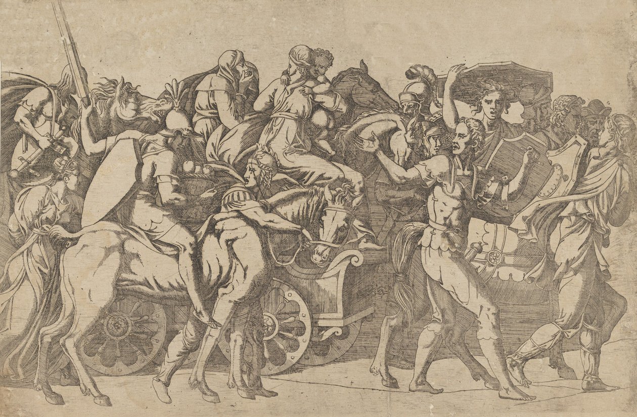 Een Romeins Leger op Mars - Troep Konvooi, 1540-45 door Antonio Fantuzzi