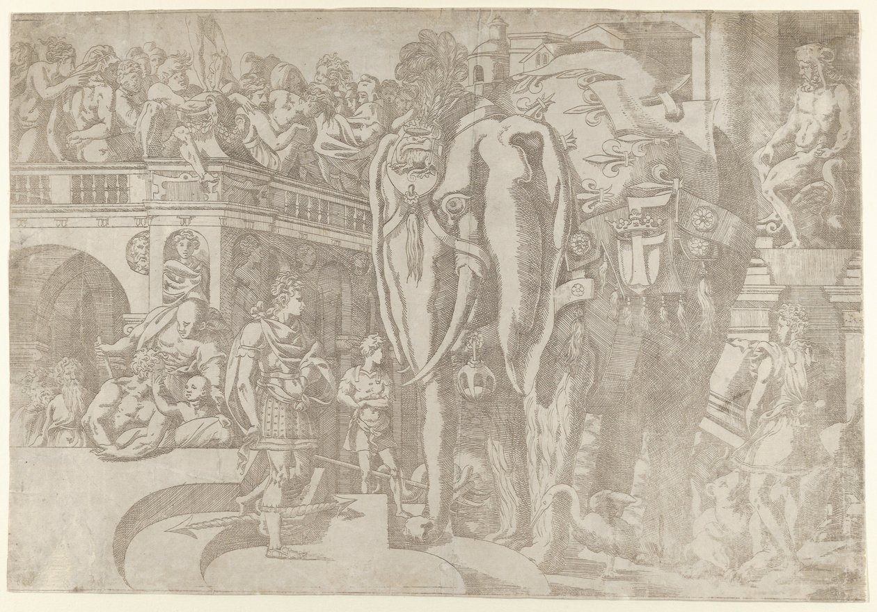 Koninklijke olifant, 1542-45 door Antonio Fantuzzi