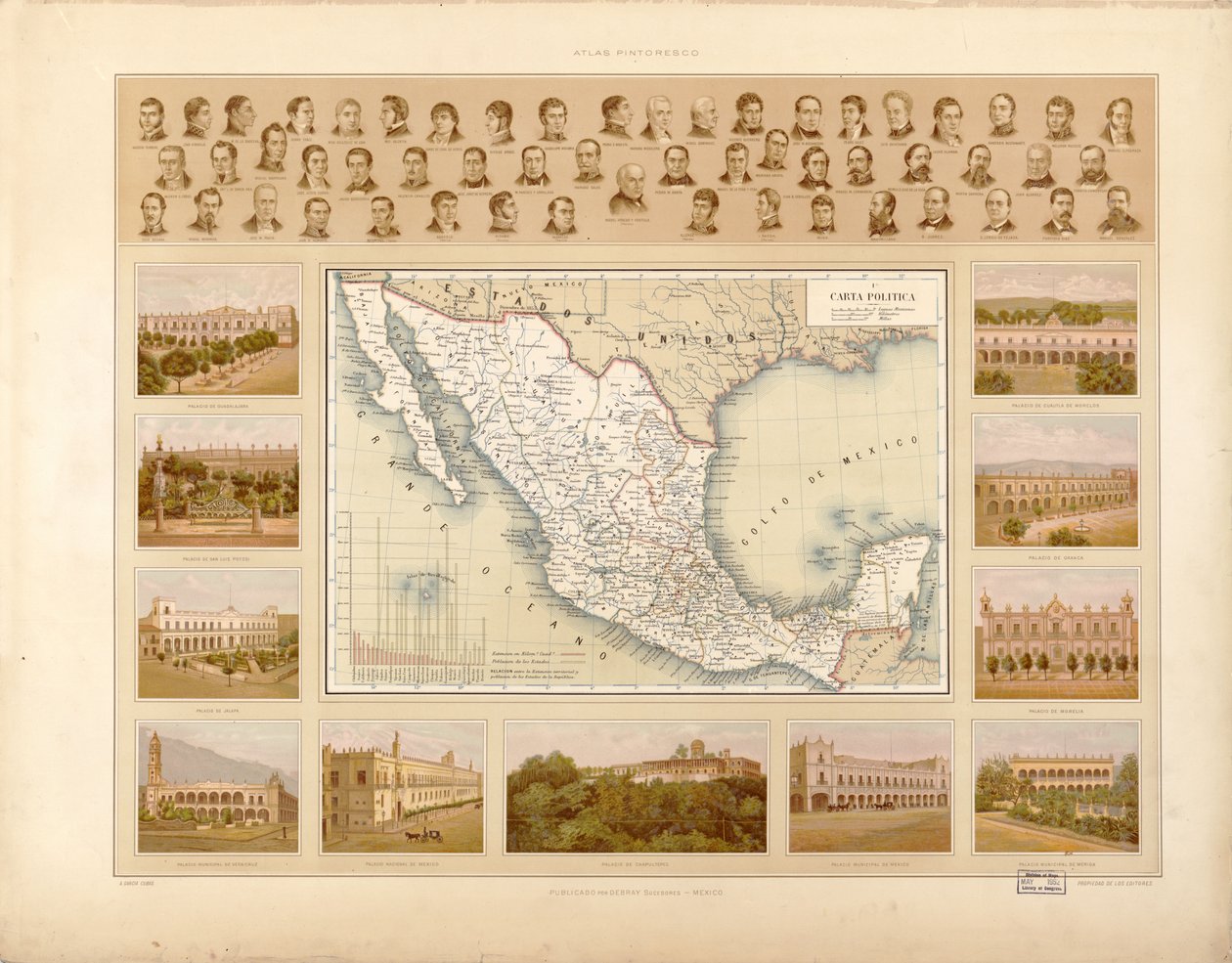 Schilderachtige en historische atlas van de Verenigde Mexicaanse Staten. LOC 2008621671-4 door Antonio García Cubas