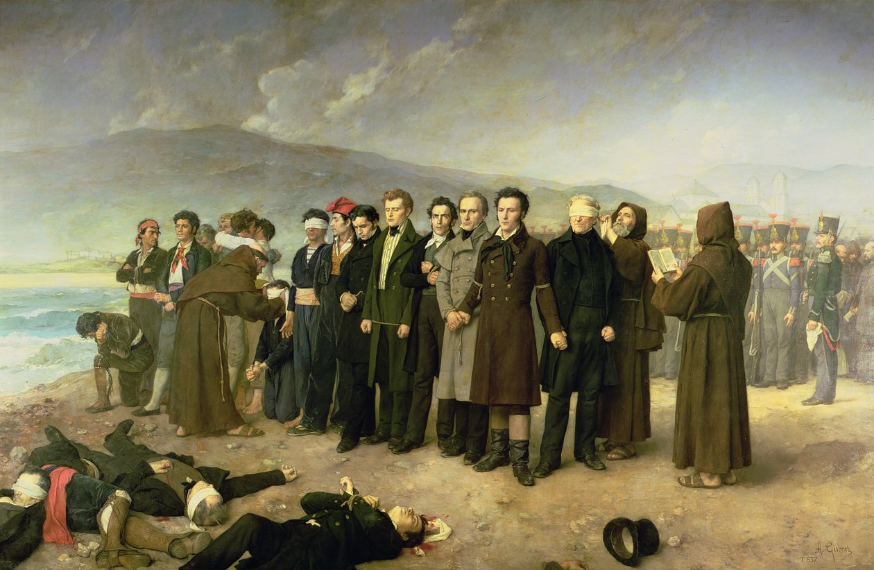 Executie van Jose Maria de Torrijos y Uriarte (1791-1831) en zijn metgezellen in 1831, 1888 door Antonio Gisbert