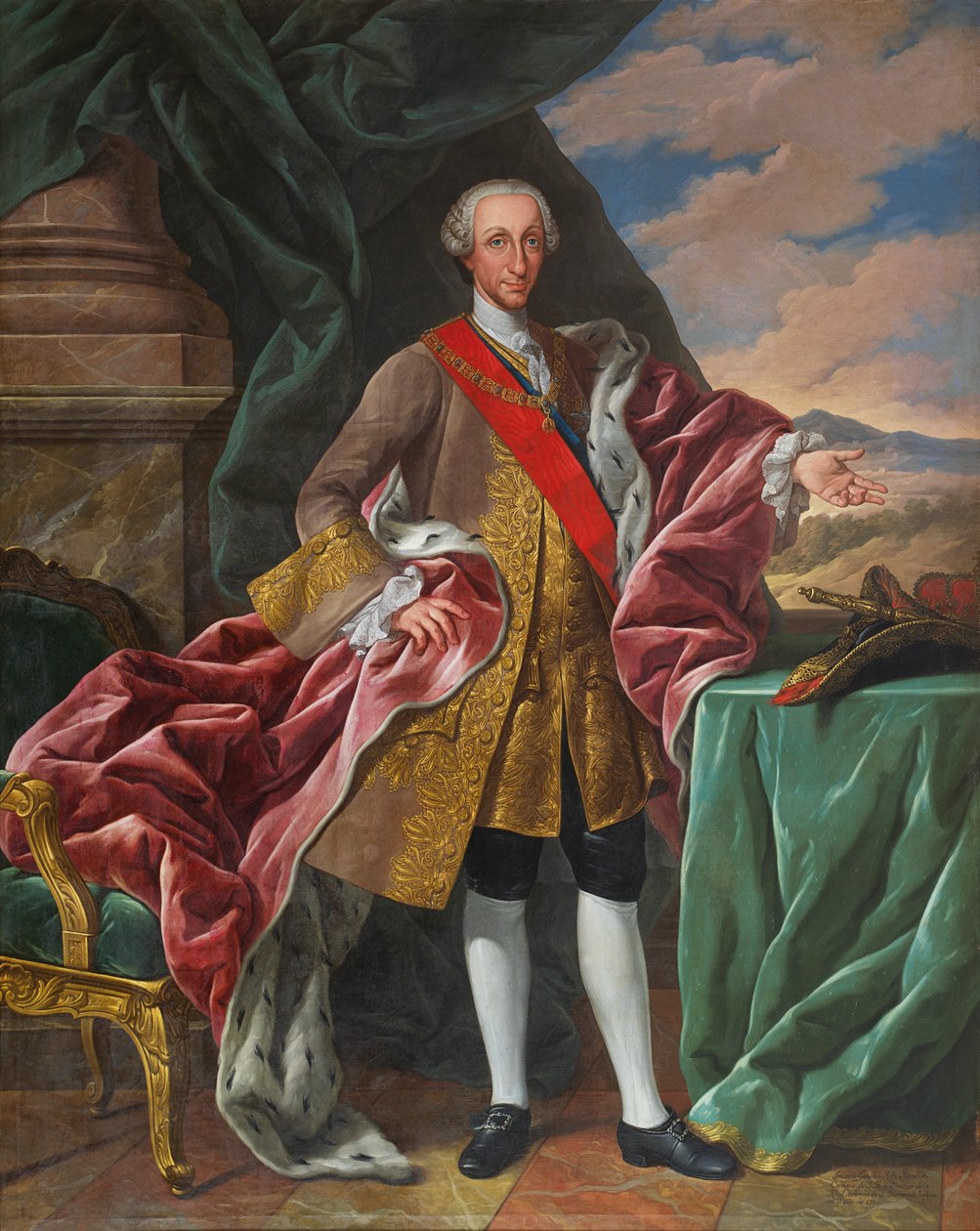 Portret van koning Karel III van Spanje door Antonio Gonzalez Ruiz