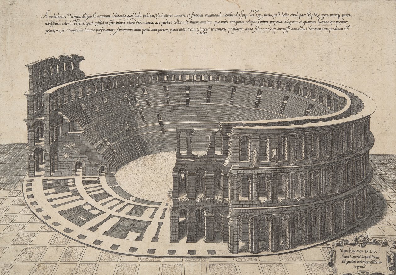 Amphitheatri Veronen Diligens et Accurata Delineatio door Antonio Lafreri