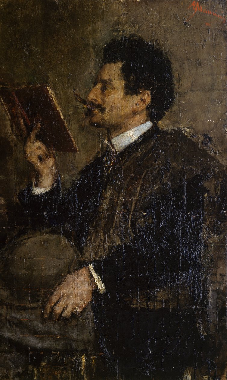 Portret van criticus Saverio Kambo door Antonio Mancini
