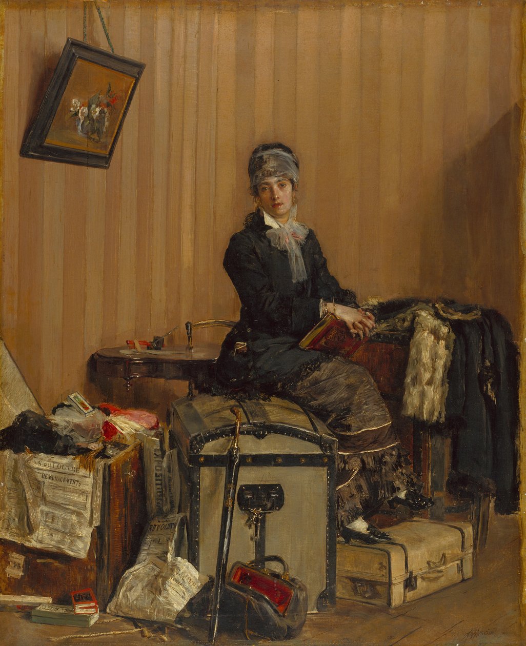De douane, 1877 door Antonio Mancini