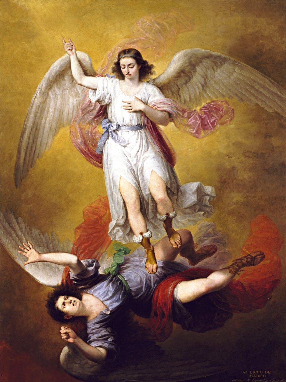 Spaans: La caída de Luzbel De val van Lucifer door Antonio María Esquivel