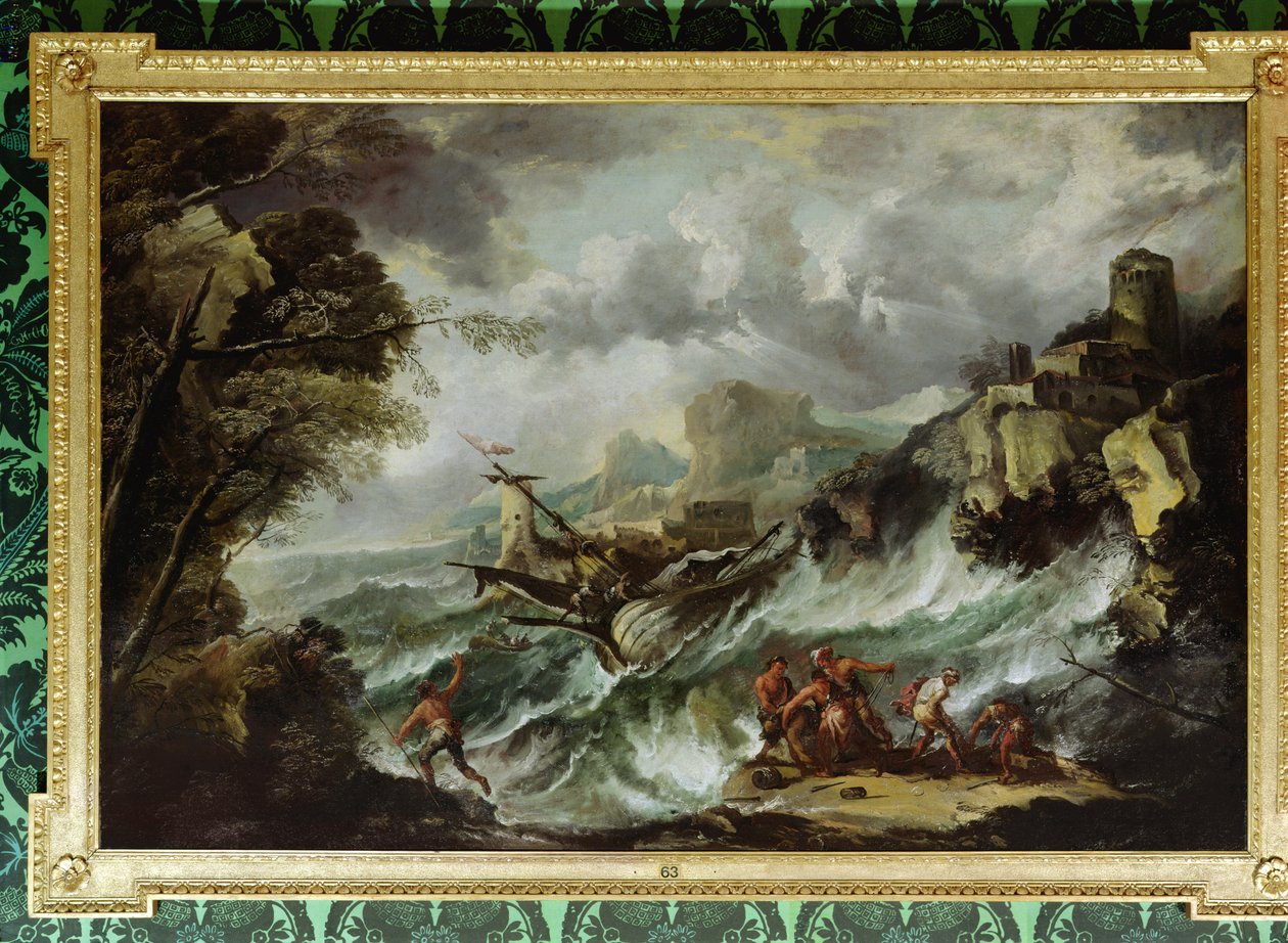 Zeegezicht met Schipbreuk, c.1700-07 door Antonio Marini
