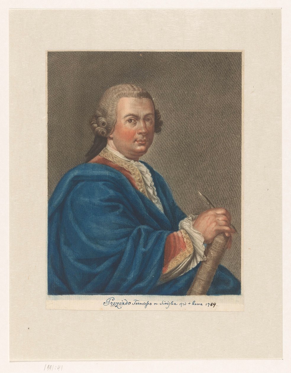 Portret van kunstenaar Francisco Preciado de la Vega door Antonio Pazzi