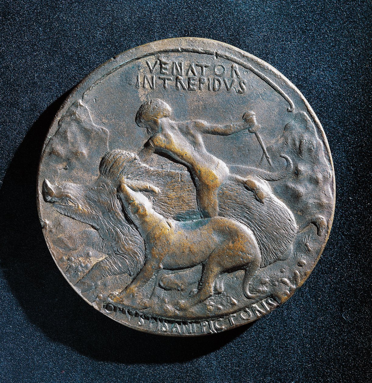 Bronzen medaille van Alfonso V van Aragon (1394-1458) door Antonio Pisanello