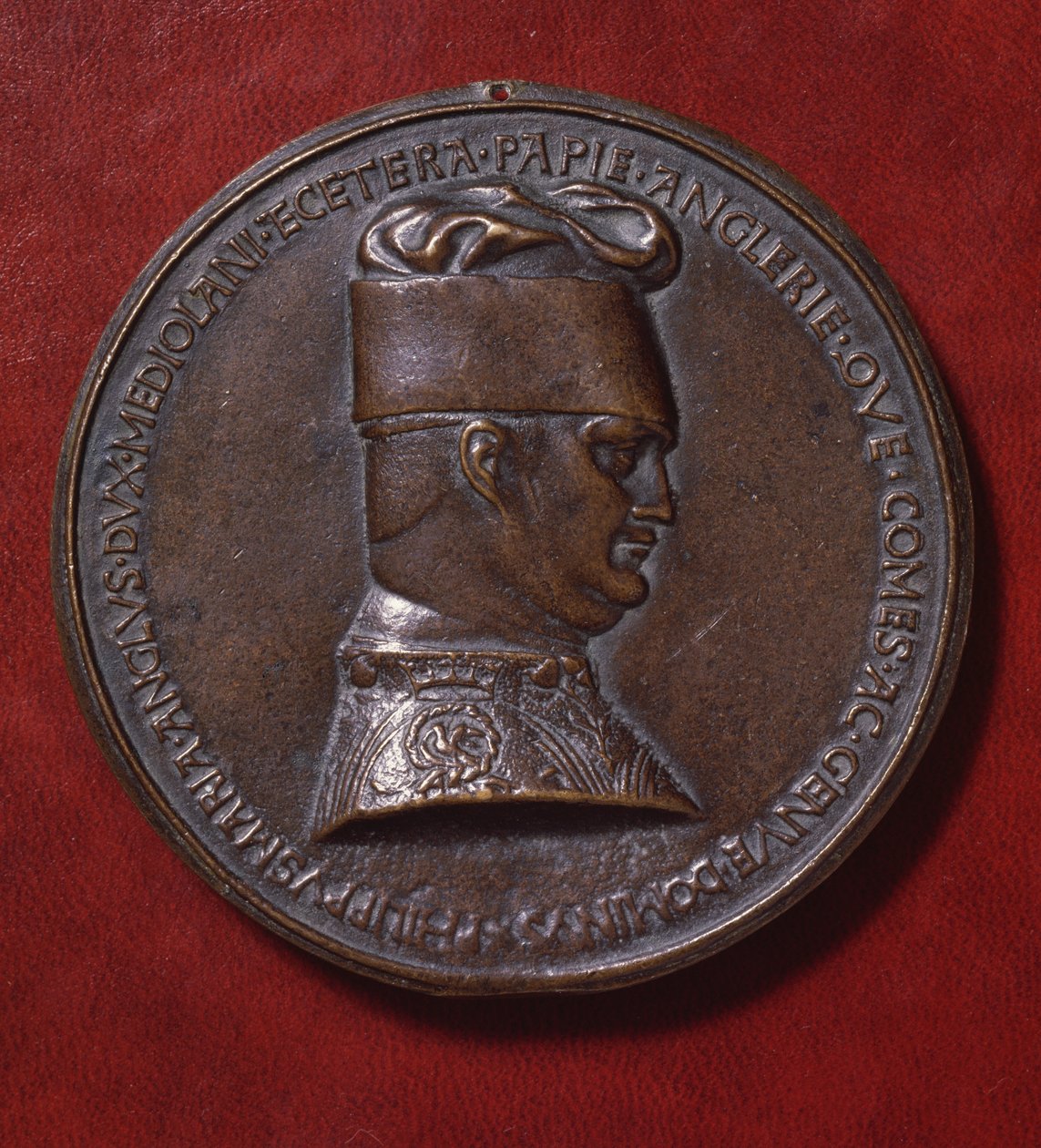 Bronzen medaille van Filippo Maria Visconti (1392-1447), keerzijde, ontworpen in 1441 door Antonio di Puccio Pisano, bekend als Pisanello (ca. 1395-1455), diameter 10,20 cm door Antonio Pisanello