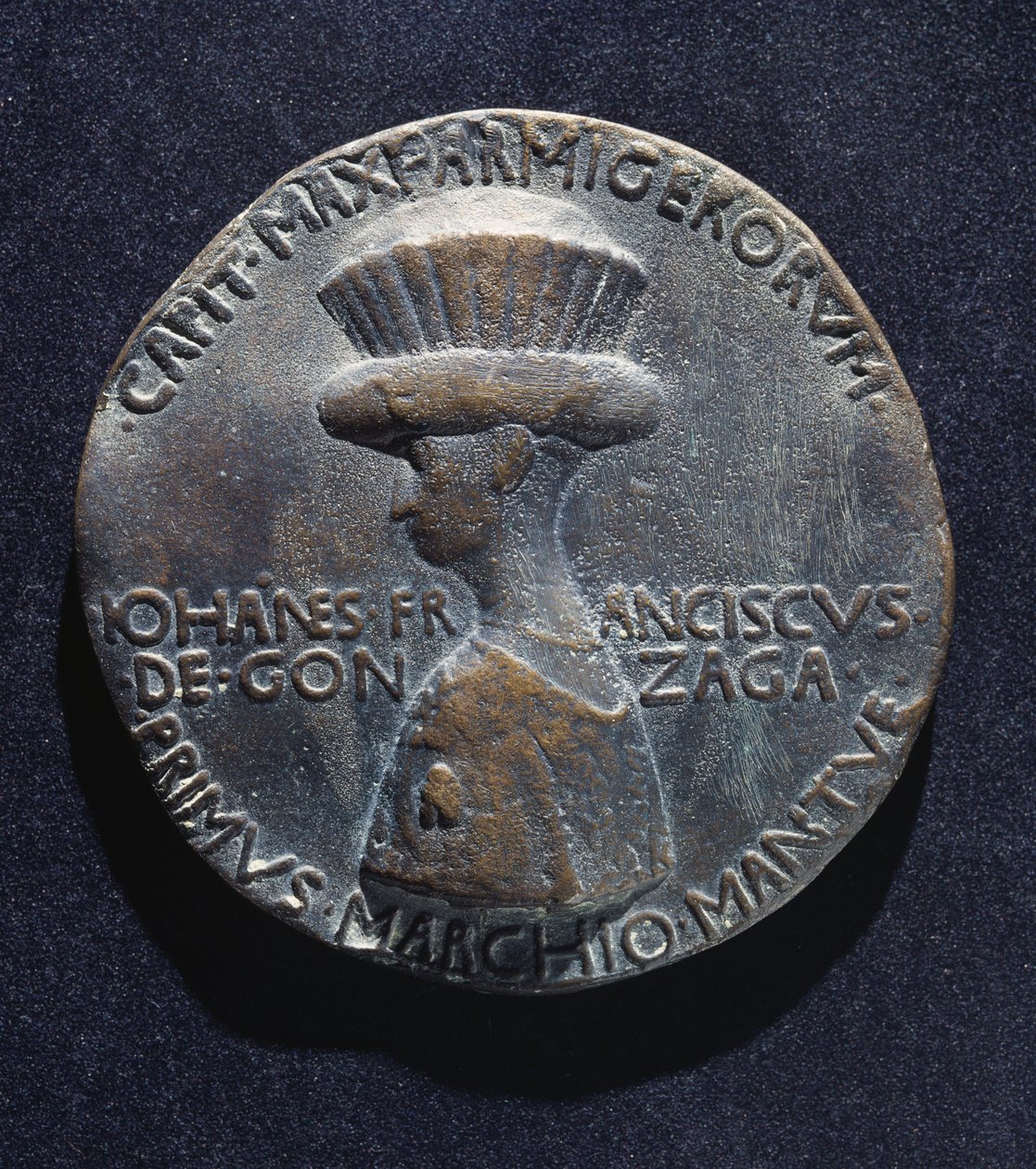 Bronzen medaille van Gianfrancesco Gonzaga (1395-1444), voorzijde, ontworpen door Antonio di Puccio Pisano, bekend als Pisanello (ca. 1395-1455), diameter 10,20 cm door Antonio Pisanello