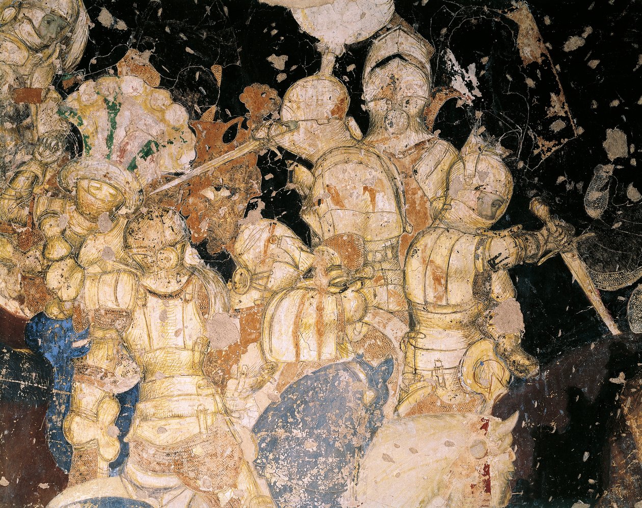 Toernooi-Slag van Louvezerp, fresco (detail) door Antonio Pisanello