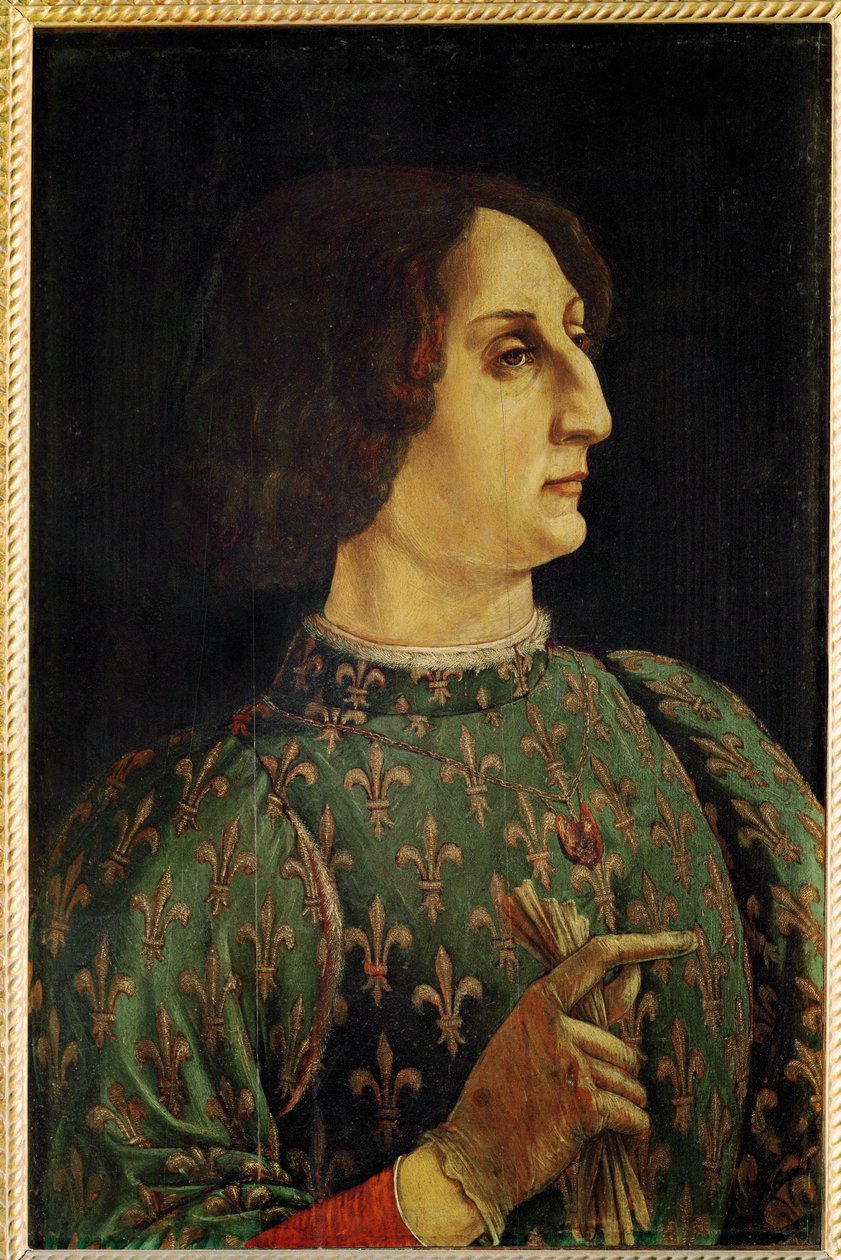 Galeazzo Maria Sforza (tempera op hout) door Antonio Pollaiuolo