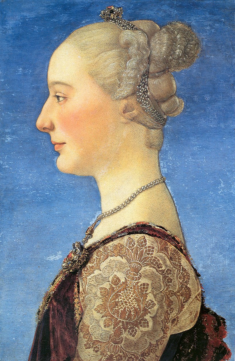 Portret van een jonge vrouw, 1475 door Antonio Pollaiuolo