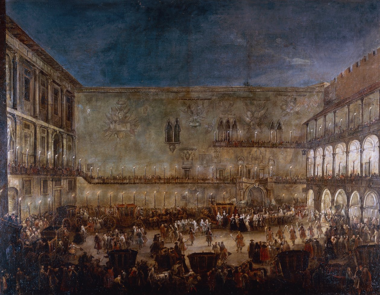 Aankomst van prinses Amalie van Saksen in Padua, door Antonio Stom door Antonio Stom