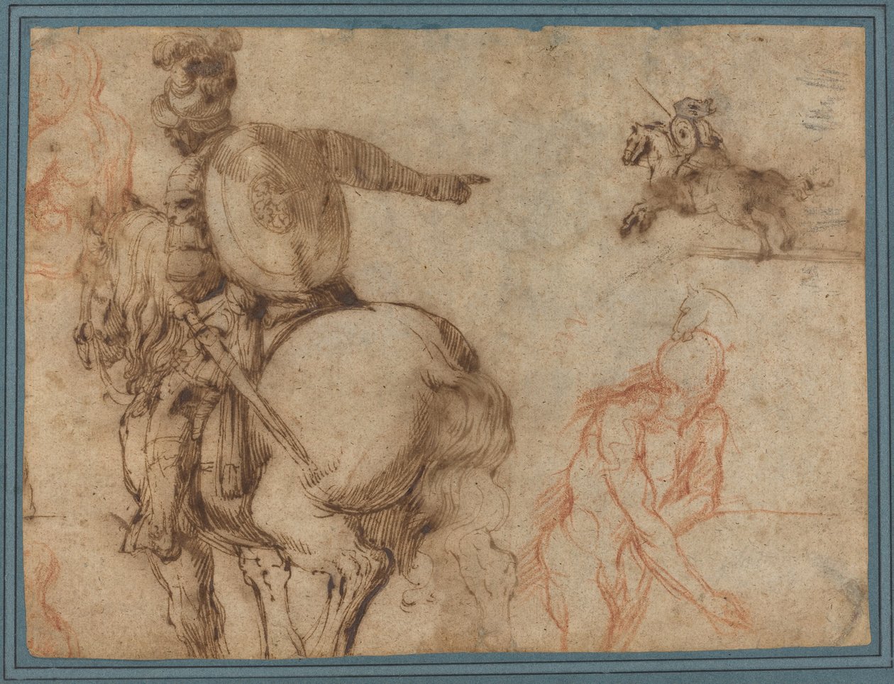 Een soldaat te paard en andere studies door Antonio Tempesta