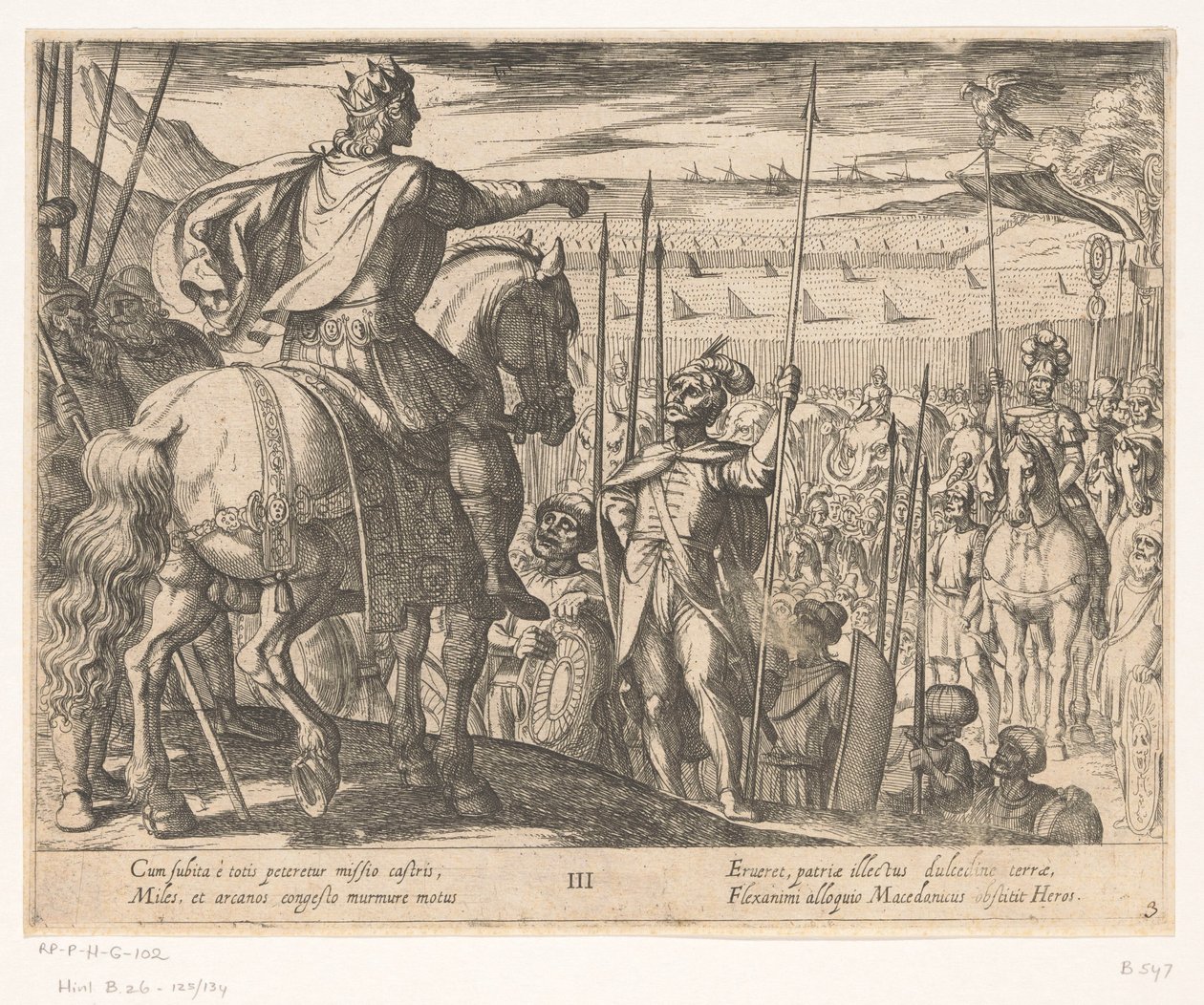 Alexander de Grote instrueert de Macedonische soldaten door Antonio Tempesta