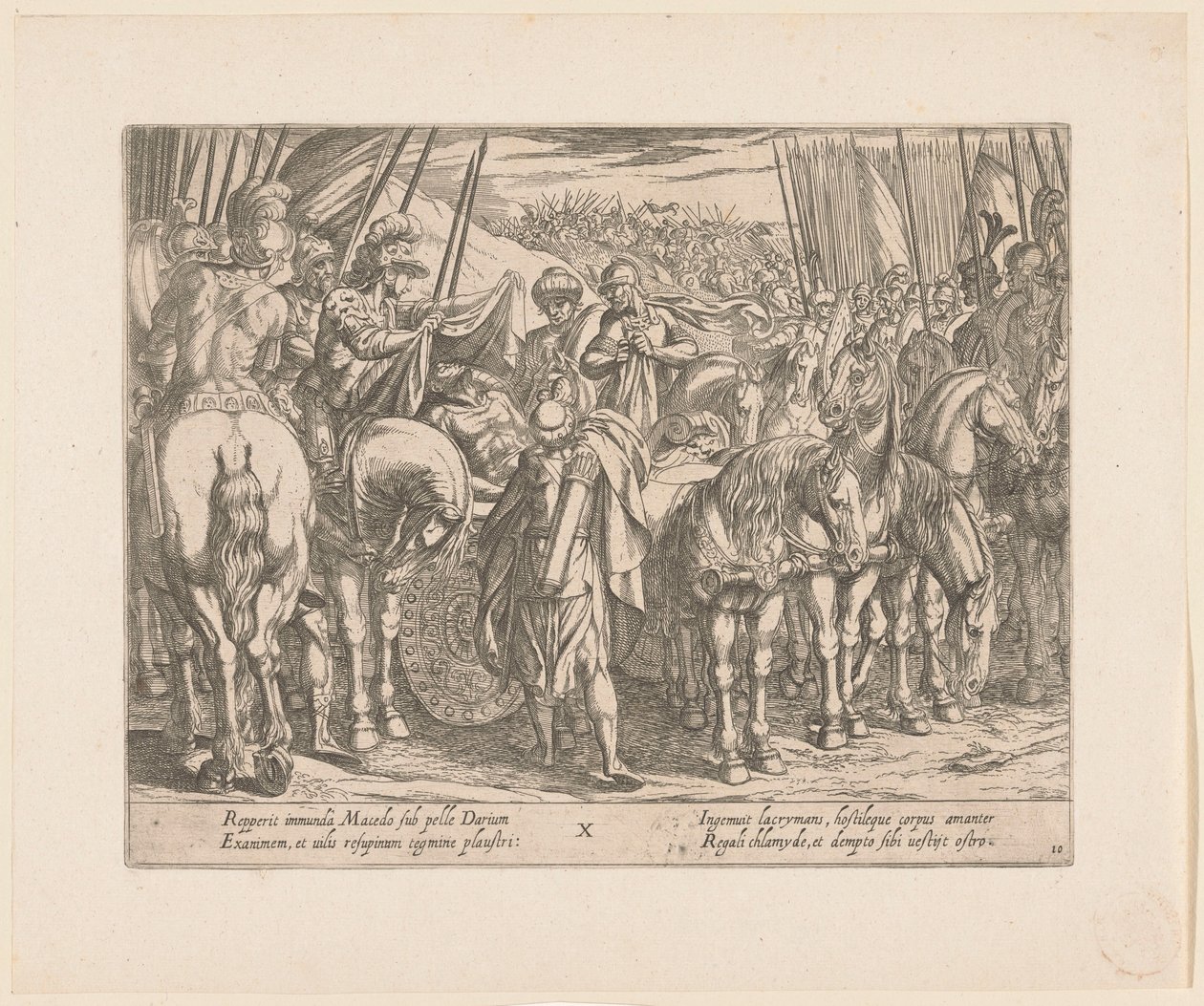 Alexander de Grote vindt het lichaam van Darius door Antonio Tempesta