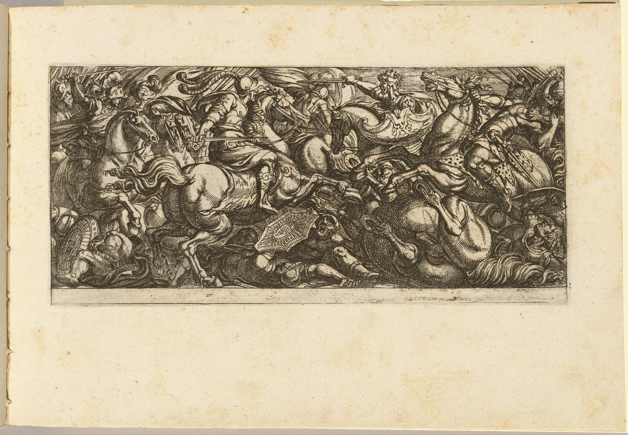 Cavalerieaanval met Soldaten en Paarden onder de Voet Gelopen door Antonio Tempesta