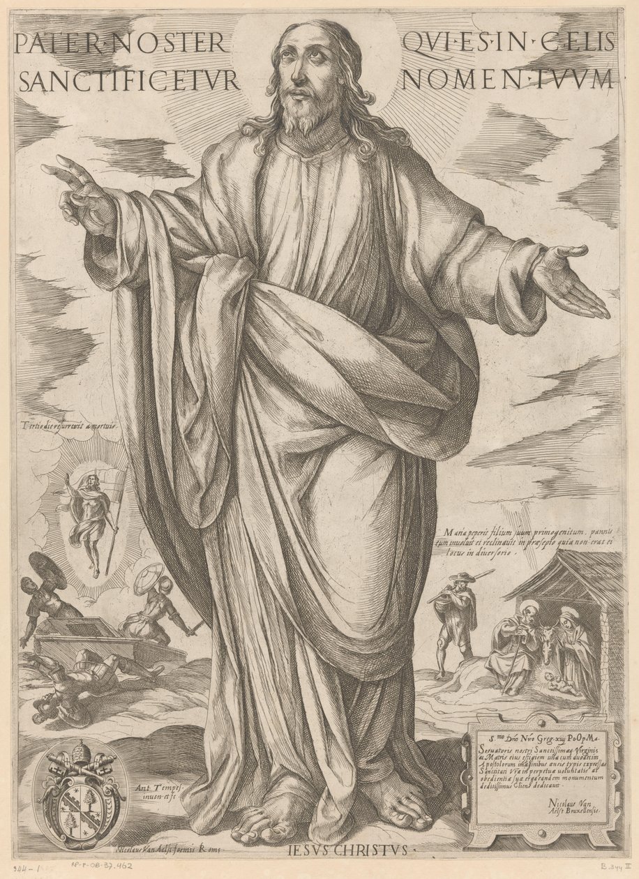 Christus Christus, Maria en de apostelen (serietitel) door Antonio Tempesta