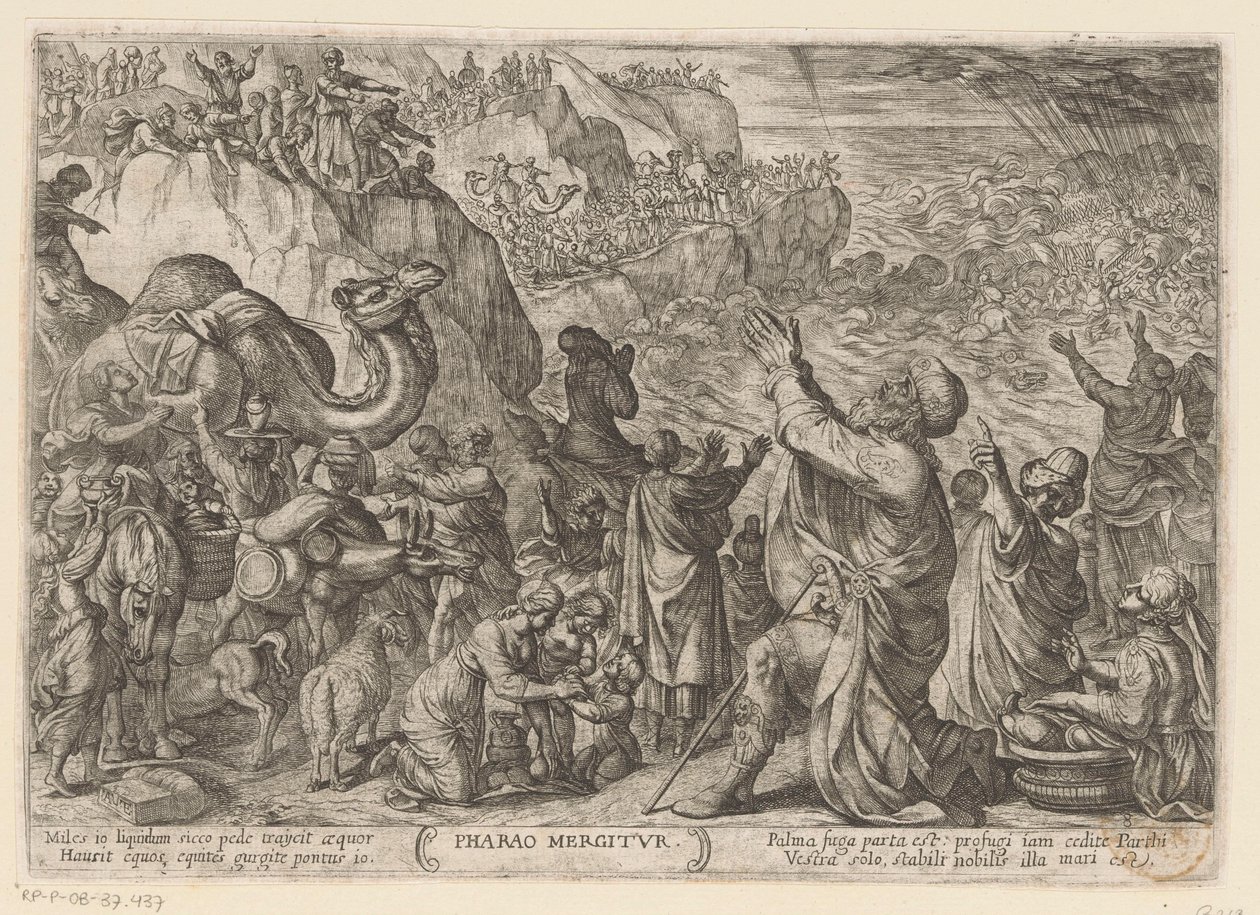 De Egyptenaren verdrinken in de Schelfzee door Antonio Tempesta