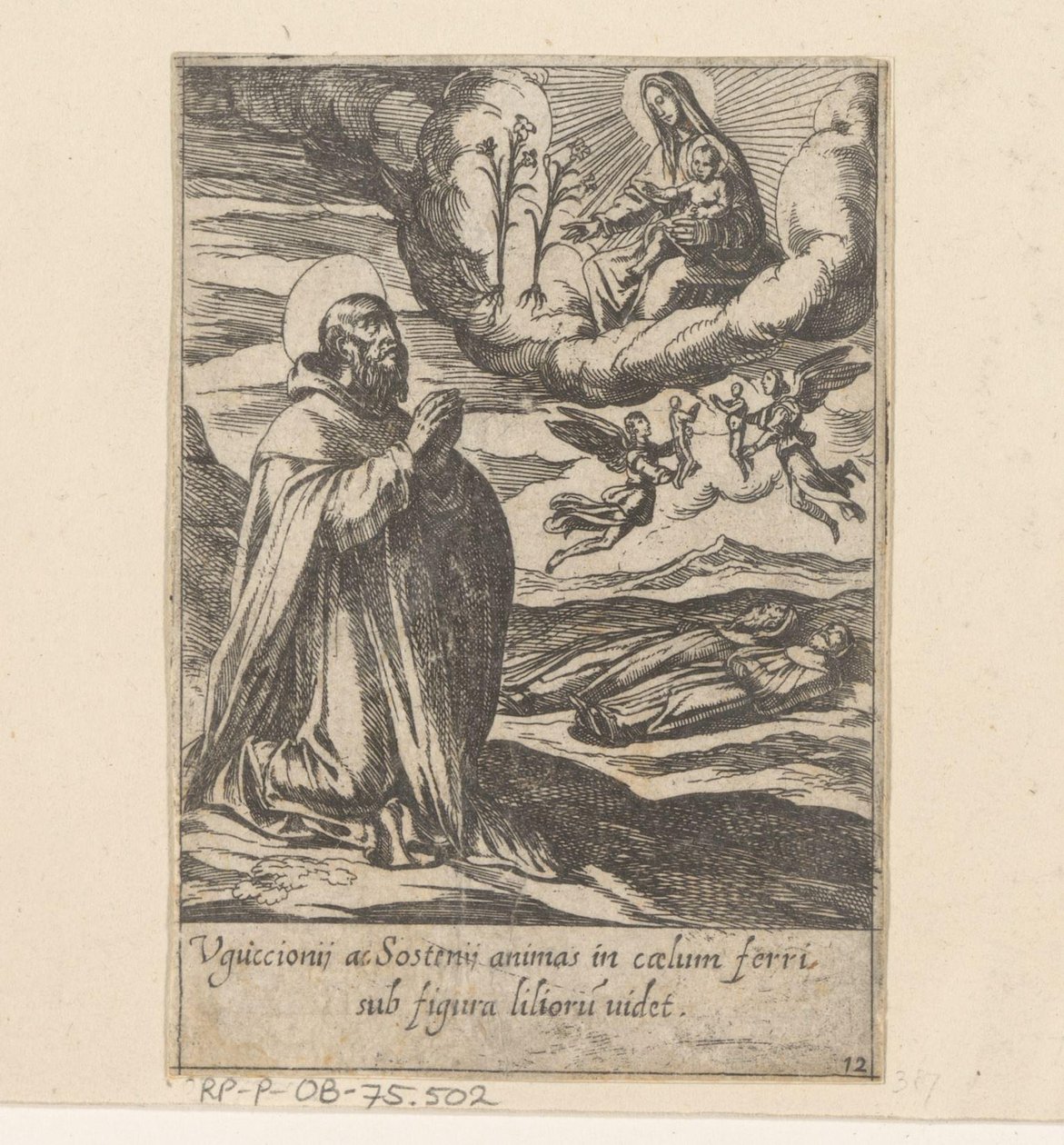 De heilige Philippus bidt voor de zielen van twee broeders door Antonio Tempesta