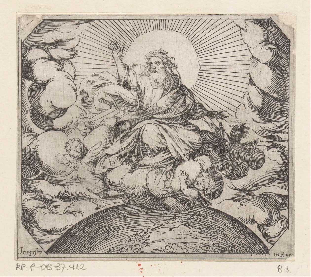 God scheidt land en water door Antonio Tempesta
