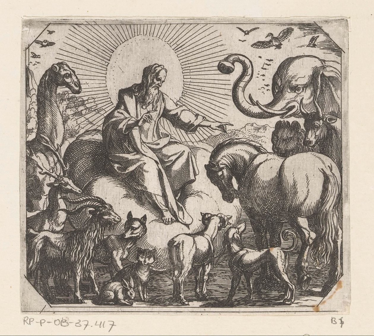 God schept de dieren op het land door Antonio Tempesta
