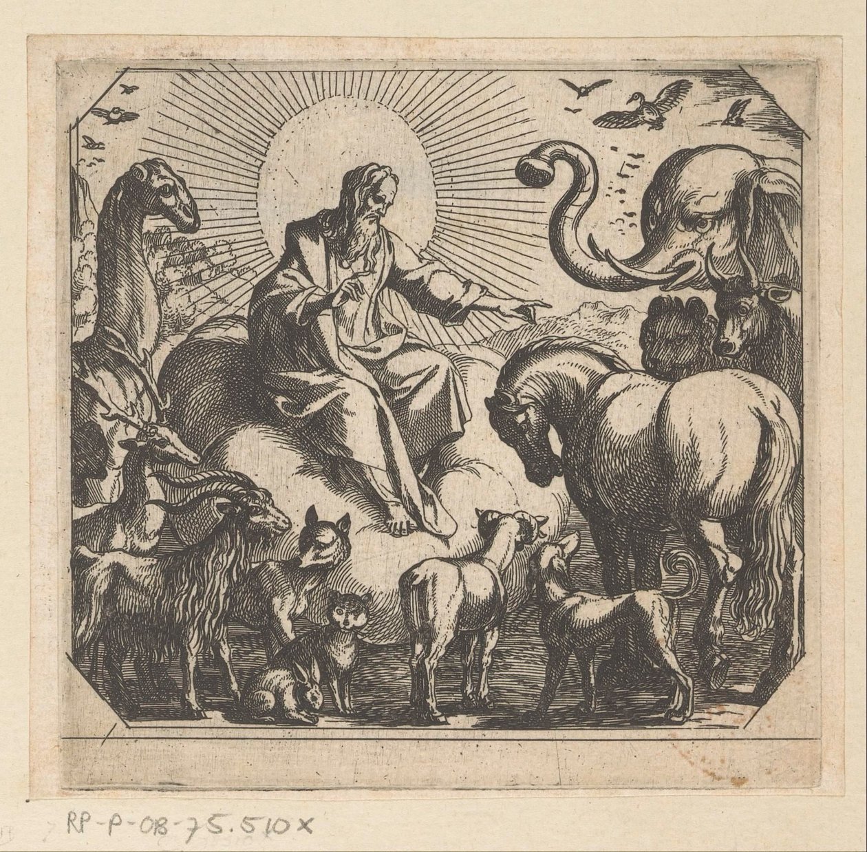 God schept de dieren op het land door Antonio Tempesta