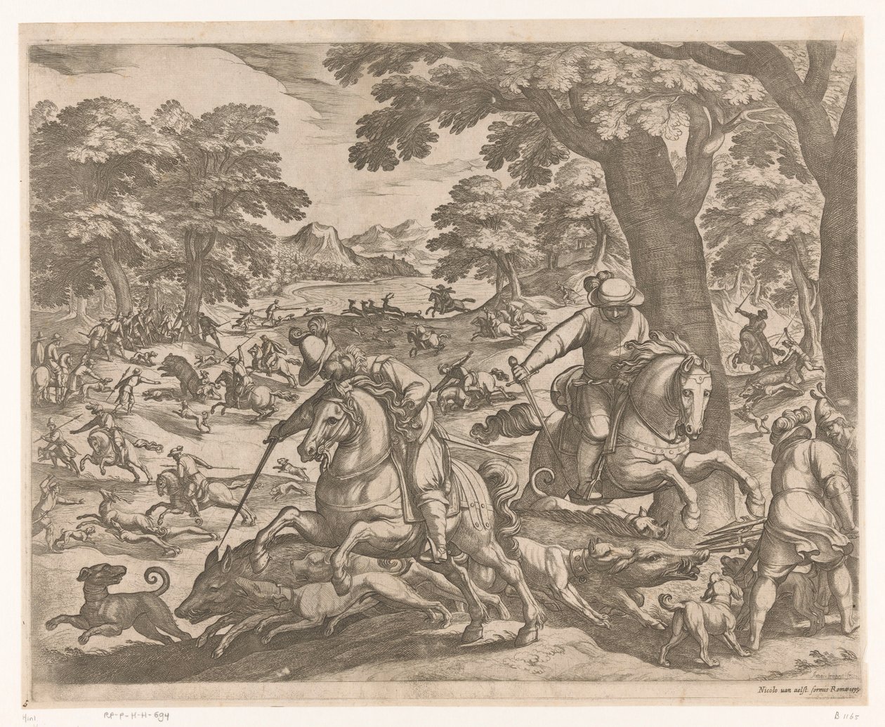 Jacht op everzwijnen, beren en herten door Antonio Tempesta