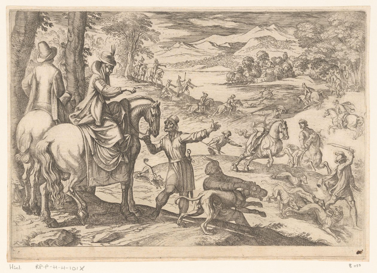 Jacht op herten en wolven door Antonio Tempesta