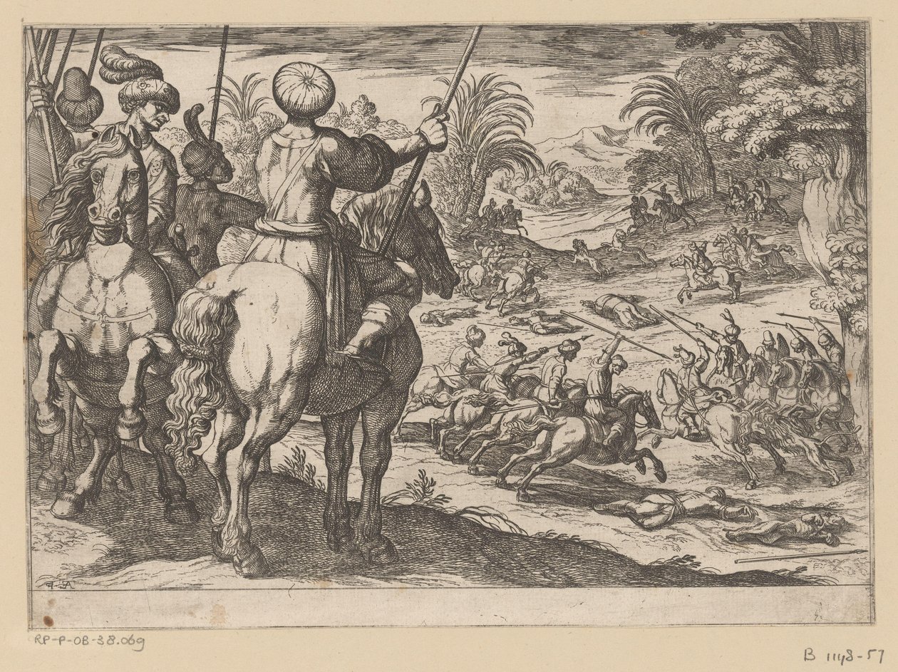 Jacht op leeuwen door Antonio Tempesta