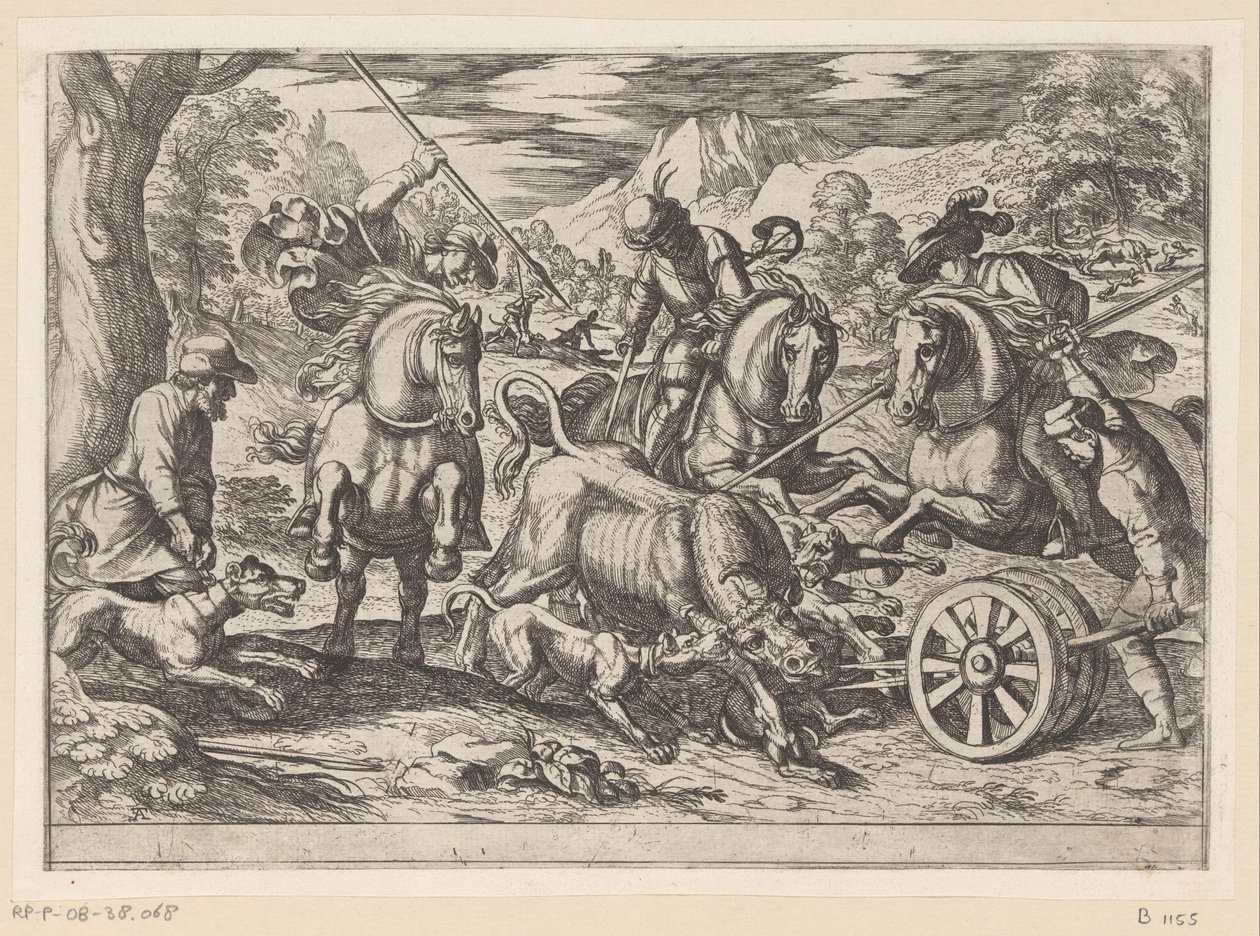 Jacht op wilde stieren door Antonio Tempesta