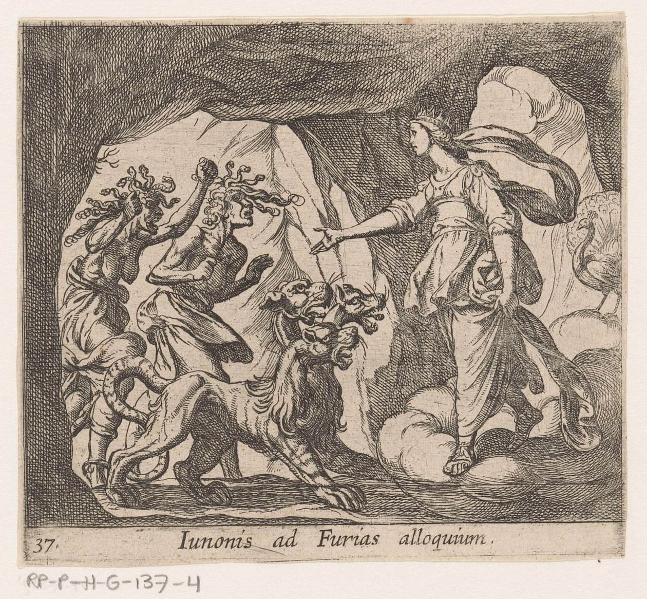 Juno en de Furieën bij de poort van de Hades door Antonio Tempesta