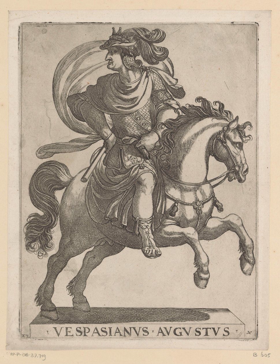 Keizer Vespasianus te paard door Antonio Tempesta