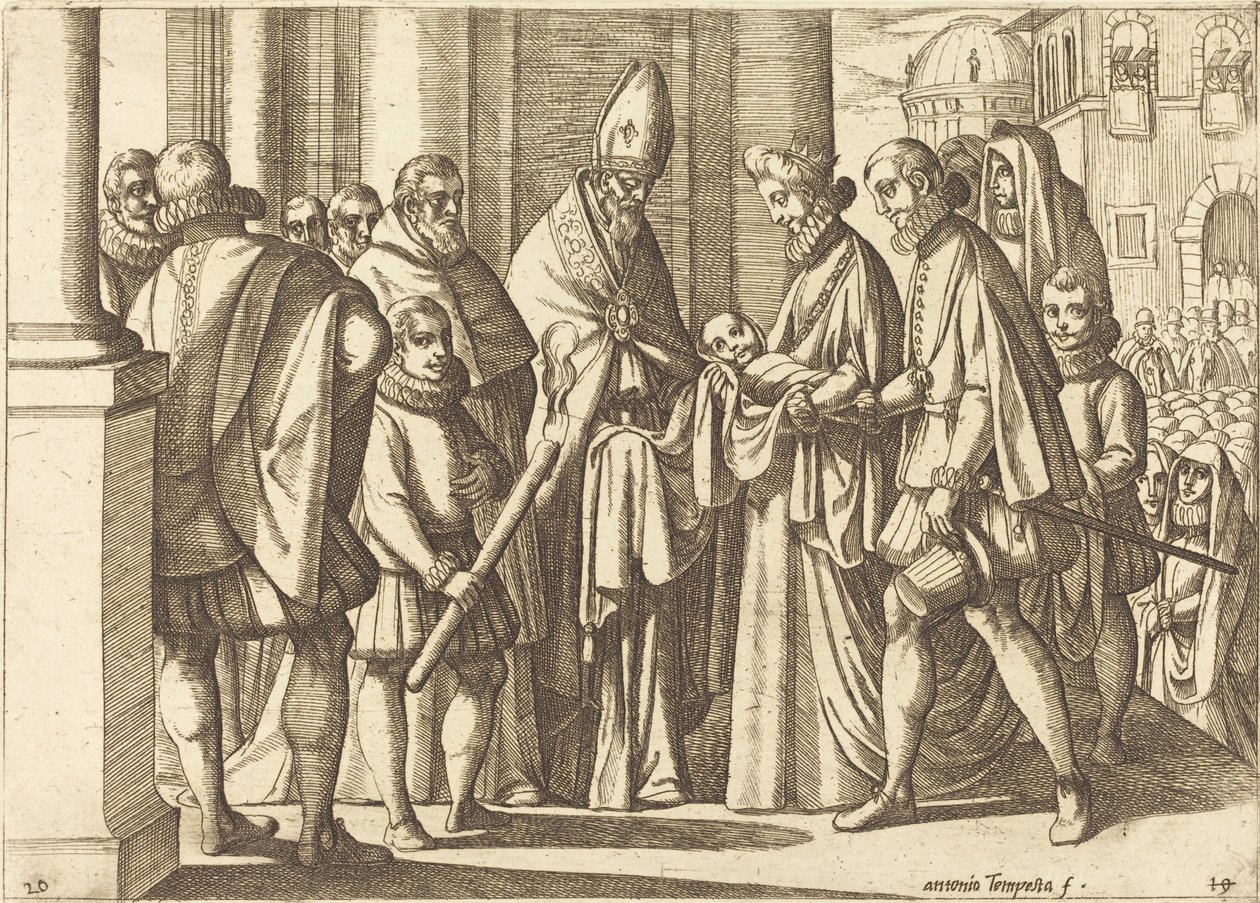 Filips als Jongen voor Margaretha van Oostenrijk door Antonio Tempesta