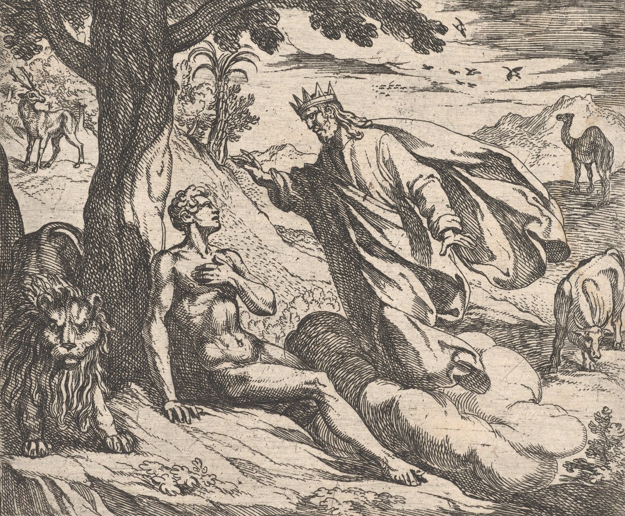 Plaat 2: De schepping van de mens Hominis creatio, uit Ovidius