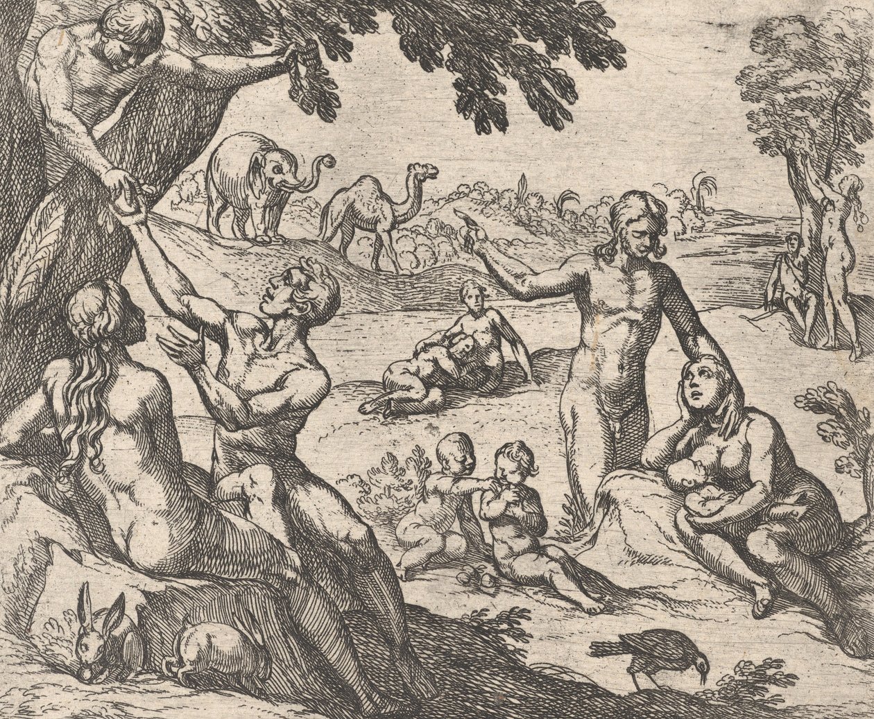 Plaat 3: De Gouden Eeuw Aetas aurea, uit Ovidius