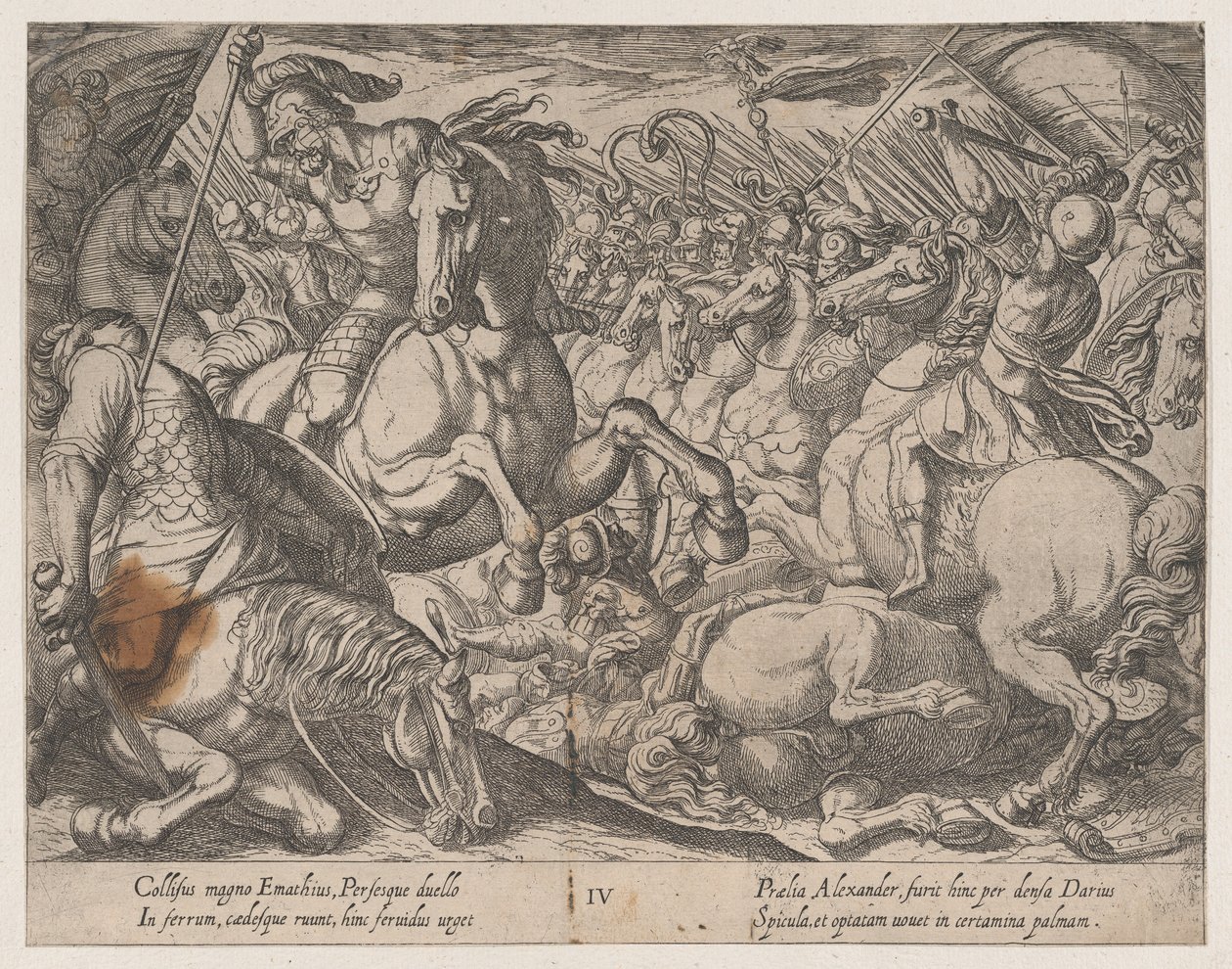 Alexander vecht tegen de Perzen, uit De Daden van Alexander de Grote door Antonio Tempesta